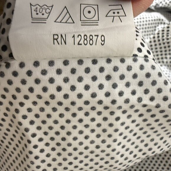 Stacy Adams Men's Dress Button Down Shirt White & Black Polka Dots Sz 22 34/35 - Picture 4 of 10